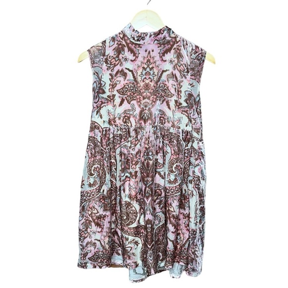 NWOT Free People All The Time Dress XS Mini In Petal Combo Pink Velvet - Picture 4 of 16